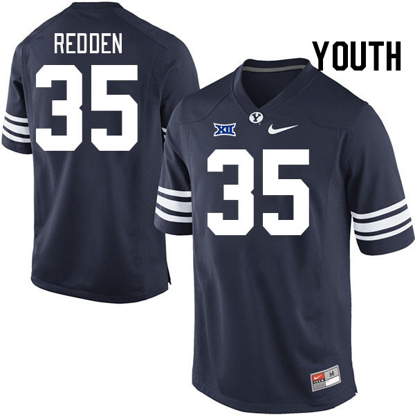 Youth #35 Bentley Redden BYU Cougars College Football Jerseys Stitched Sale-Navy